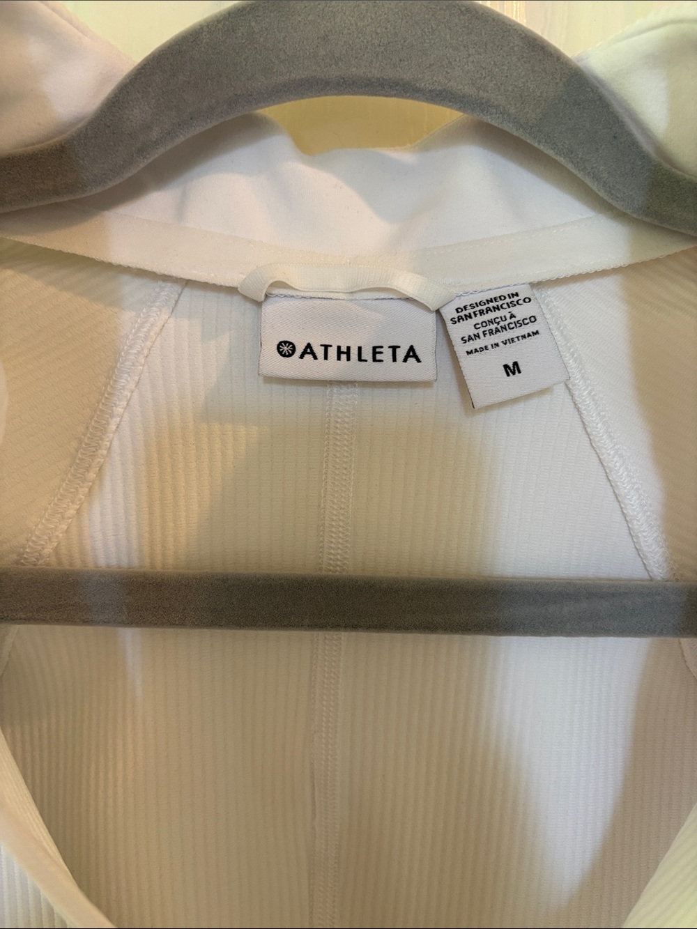 Athleta White Ribbed Zip-Front Jacket - Picture 2 of 6